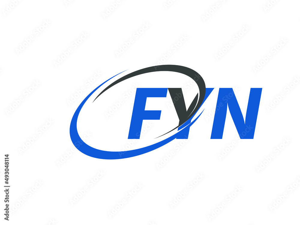 FYN letter creative modern elegant swoosh logo design