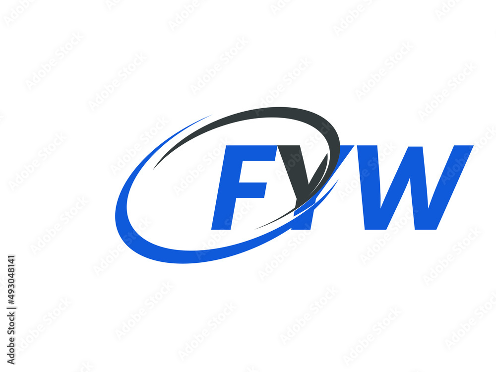 FYW letter creative modern elegant swoosh logo design FYW letter creative modern elegant swoosh logo design