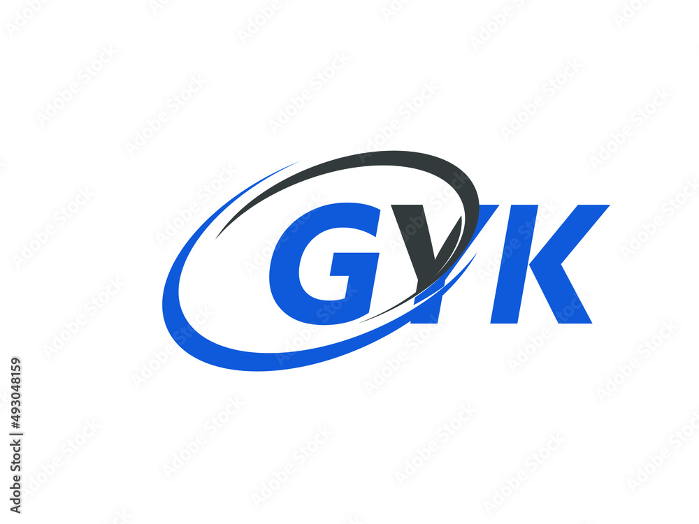 GYK letter creative modern elegant swoosh logo design GYK letter creative modern elegant swoosh logo design