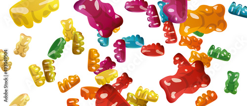 Gummy Bear Candy isolated on white. Jelly Bear vector illustration.