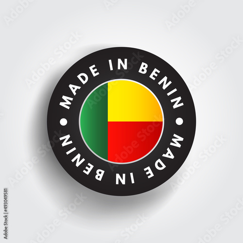 Free Download Made in Benin text emblem badge, concept background - GFXLoad