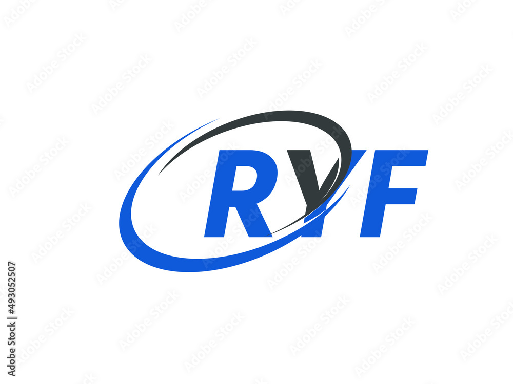 RYF letter creative modern elegant swoosh logo design RYF letter creative modern elegant swoosh logo design