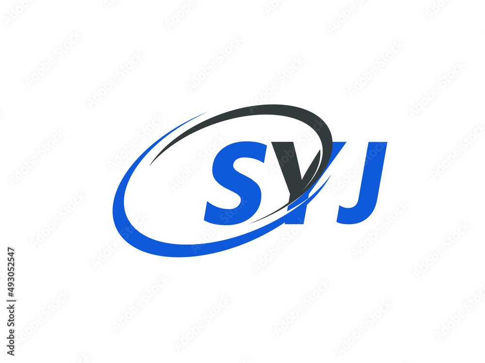 SYJ letter creative modern elegant swoosh logo design SYJ letter creative modern elegant swoosh logo design