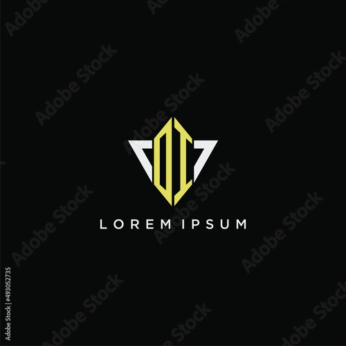 OI initial monogram logo for shape triangle creative design