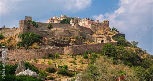 Time lapse of Kumbhalgarh fort famous indian tourist landmark. Rajasthan, India photo