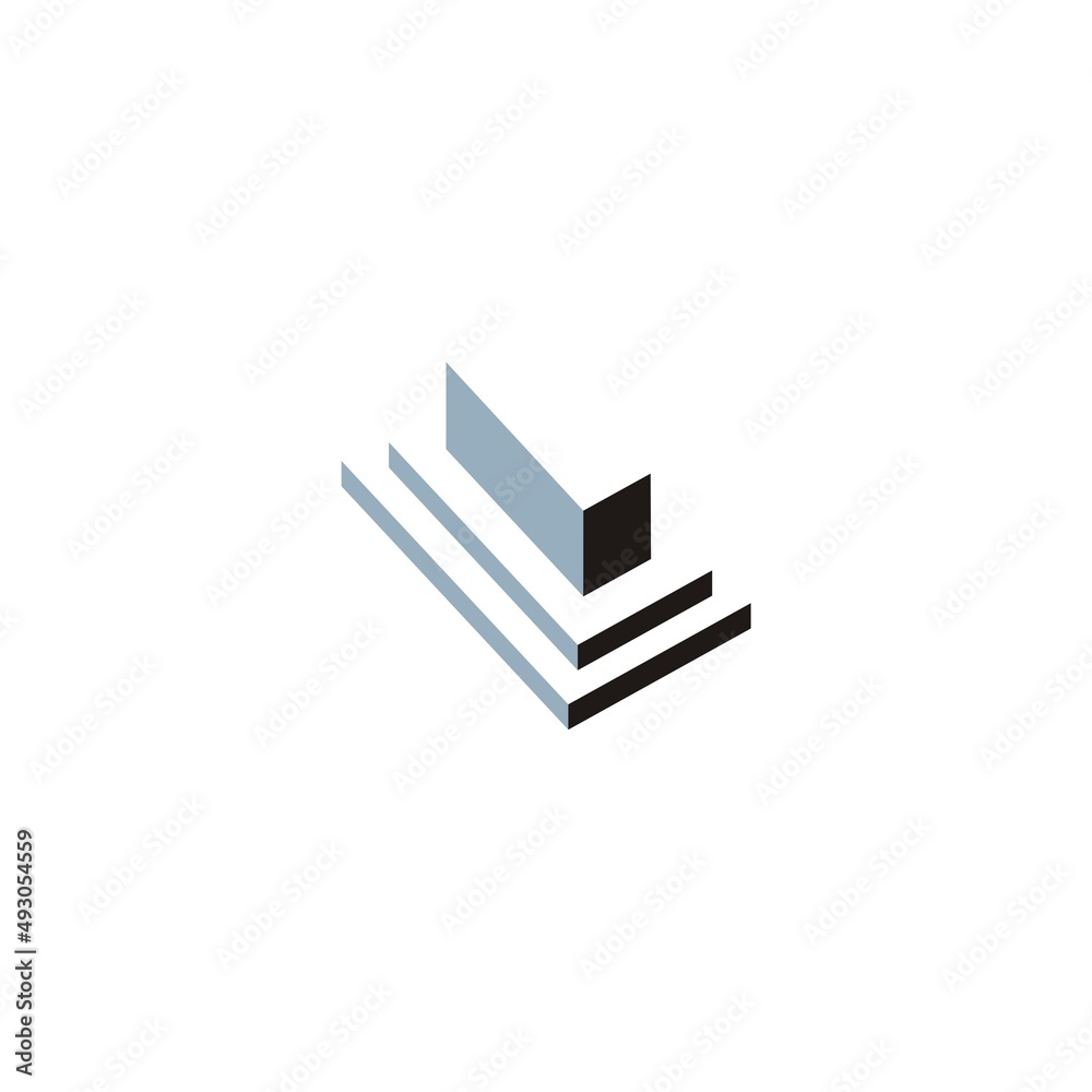 vector illustration of simple letter i 3d style for building logo vector illustration of simple letter i 3d style for building logo