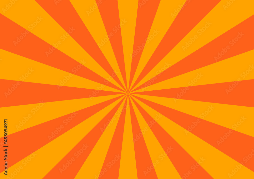Orange ray background. Vector	