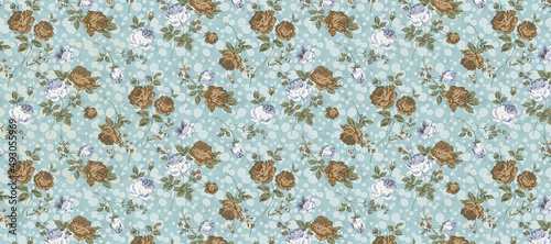All Over floral Pattern For Textile Use. Seamless Floral Pattern For Indian Kurt. This Design also can use for background walpaper. photo