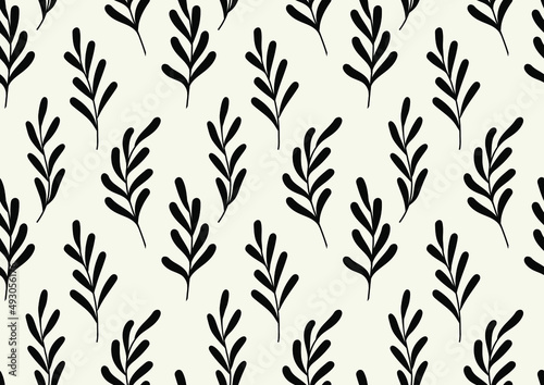 Fototapeta Naklejka Na Ścianę i Meble -  Vector seamless pattern with branches. Background with silhouettes of branches.