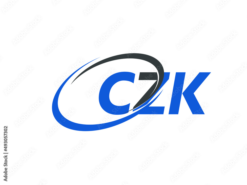 CZK letter creative modern elegant swoosh logo design CZK letter creative modern elegant swoosh logo design