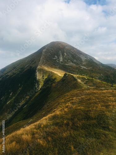mountain and clouds