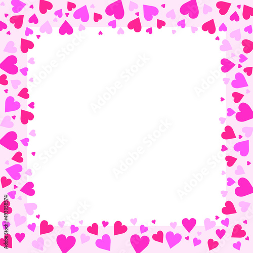 Frame with hearts on a white background © Halyna