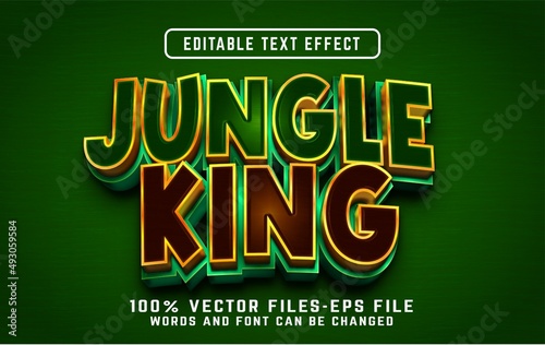 jungle king 3d cartoon text effect premium vectors