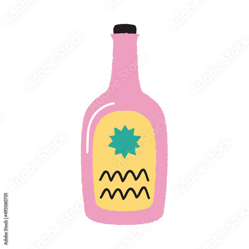 pink beverage bottle