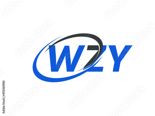 WZY letter creative modern elegant swoosh logo design