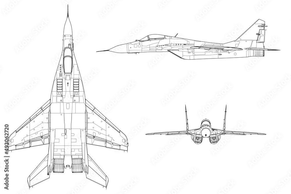 Avión de combate MIG-29 - obrazy, fototapety, plakaty 