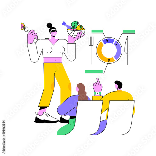 Health and nutrition workshop abstract concept vector illustration. Healthy eating workshop, nutrition habits corrective, preventive children care, learn cooking, losing weight abstract metaphor.