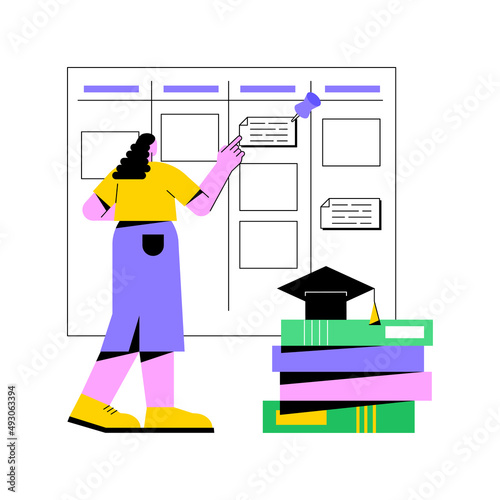 School curriculum abstract concept vector illustration. Homeschooling program, K-12 school subjects, education, teaching plan, curriculum overview, academic course content abstract metaphor.