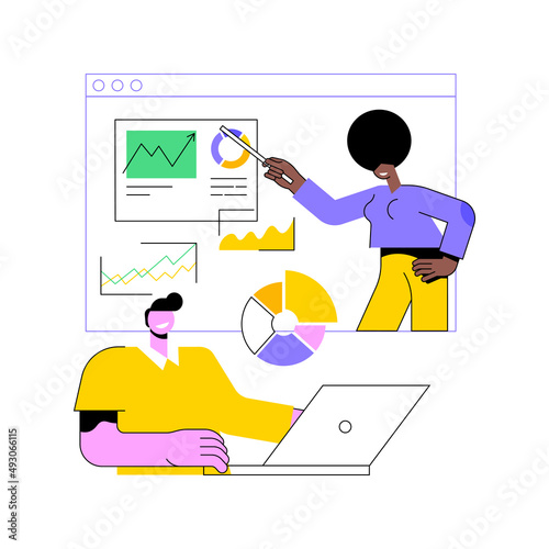 Visual storytelling abstract concept vector illustration. Eye-catching design trend, best visual narrative, brand communication, user interaction, media experience, buyer journey abstract metaphor.