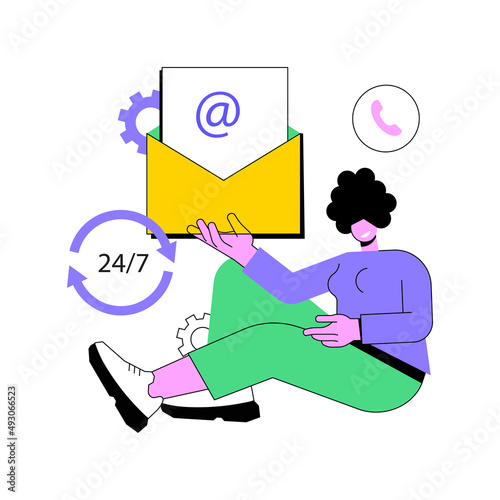 Get in touch abstract concept vector illustration. Initiate contact, contact us, feedback online form, talk to your customer, contact center, help line, company address, live chat abstract metaphor.