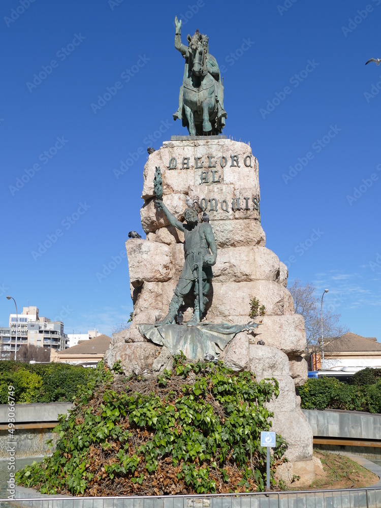 Monument of king Jaume I, Palma, Mallorca, Balearic Islands, Spain