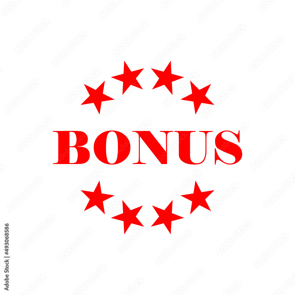 Red bonus sign icon isolated on white background Red bonus sign icon isolated on white background