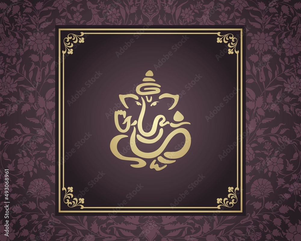 Ganesha, wedding card, royal Rajasthan, India Ganesha, wedding card, royal Rajasthan, India