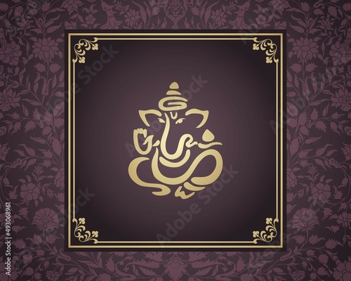 Ganesha, wedding card, royal Rajasthan, India	