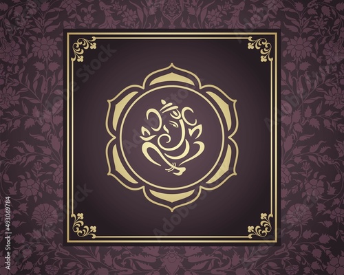 Ganesha, wedding card, royal Rajasthan, India	