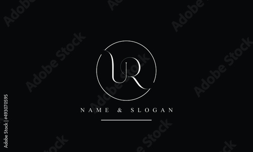 RU, UR, R, U abstract letters logo monogram