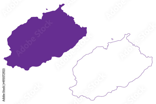 Osakishimo-jima island (Japan, East Asia, Japanese archipelago) map vector illustration, scribble sketch Osakishimojima map