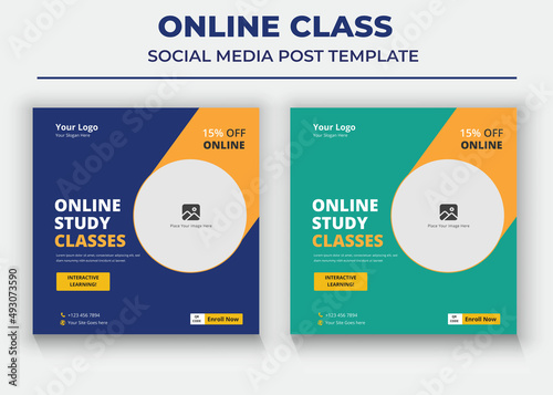 Online Business Class poster, Online Class social media post and flyer