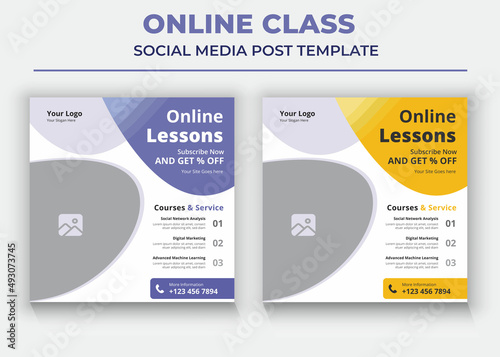 Online Business Class poster, Online Class social media post and flyer