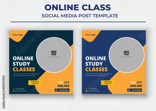 Online Business Class poster, Online Class social media post and flyer