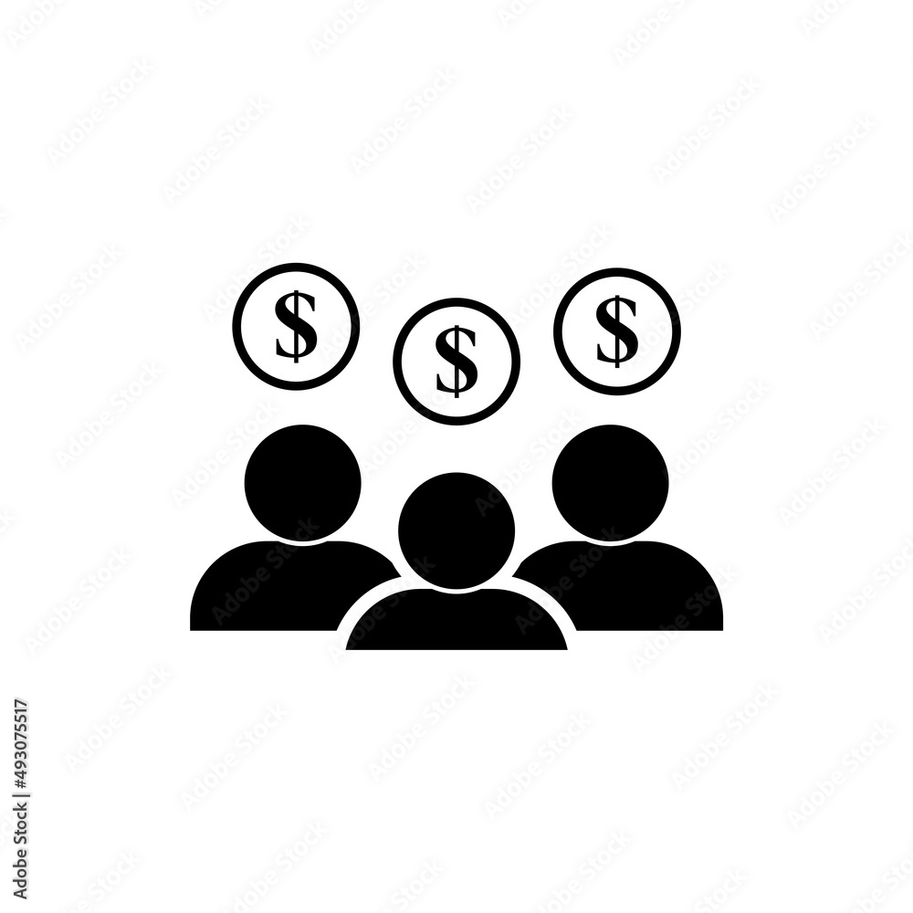 Employee cost, salary icon isolated on white background Employee cost, salary icon isolated on white background