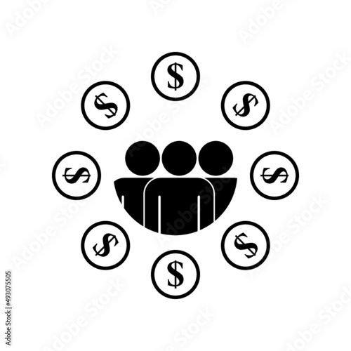 Employee cost, salary icon isolated on white background