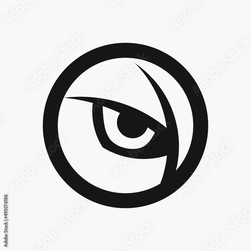 Tiger eye logo design vector. Colorful art with soft background