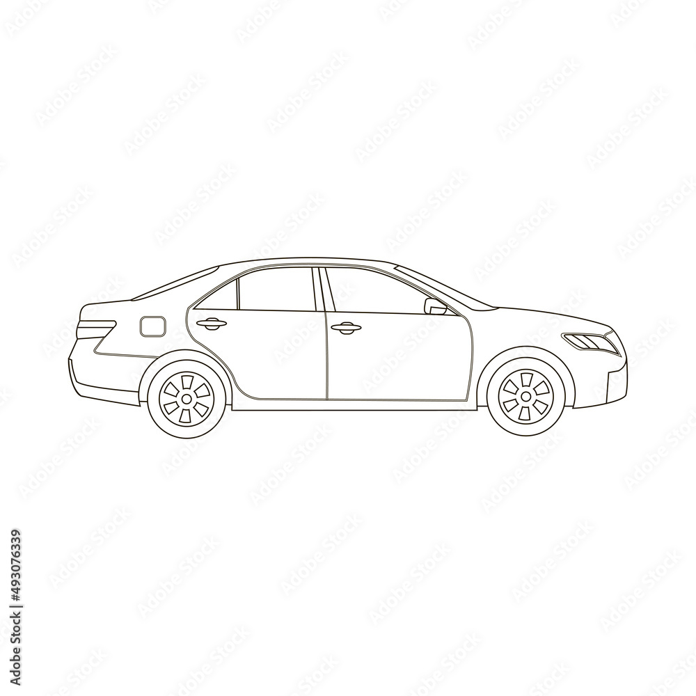 Fototapeta premium Car Outline Illustration