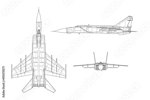 Vistas de avión de combate MIG-25