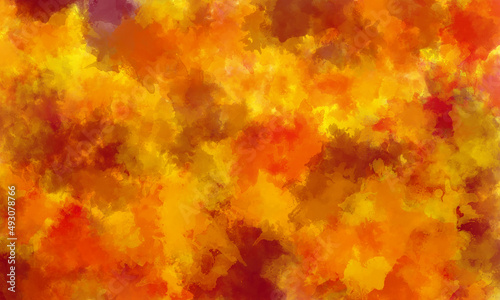orange-yellow abstract watercolor background with cloud texture