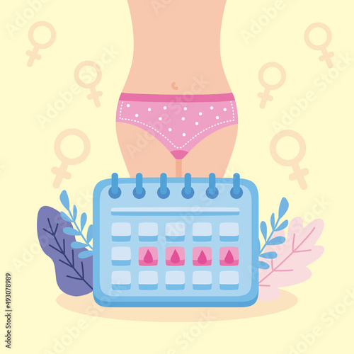 women menstruation and calendar