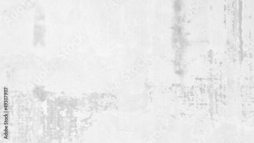 old white concrete wall of ancient architecture, cracked and dirty wall texture use as background with blank space for design. dirty bright white grunge cement with grey rust. vintage background.