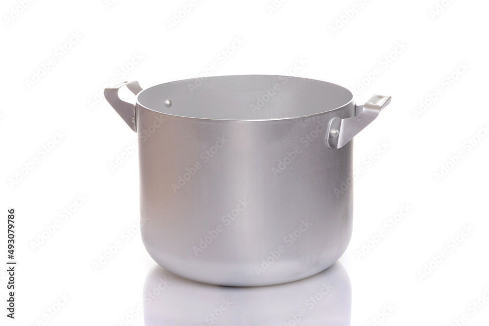 aluminum pan with handles on a white isolated background aluminum pan with handles on a white isolated background