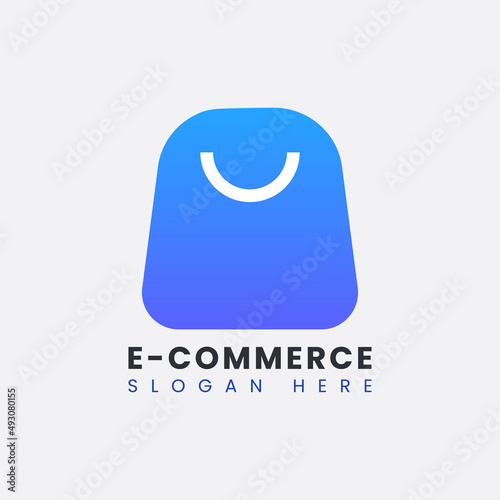 Creative eCommerce logo design, colorful gradient online shopping logo design, abstract eCommerce logo design, modern eCommerce logo design