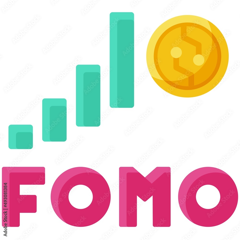 Fear of missing out icon, Crypto related vector illustration Fear of missing out icon, Crypto related vector illustration