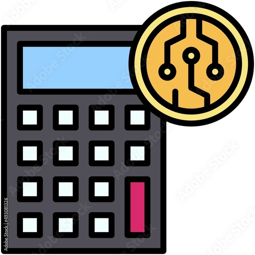 Estimation icon, Crypto related vector illustration