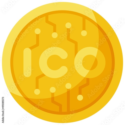 Initial Coin Offering icon, Crypto related vector illustration