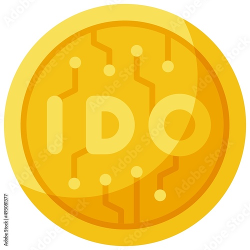 initial DEX offering icon, Crypto related vector illustration