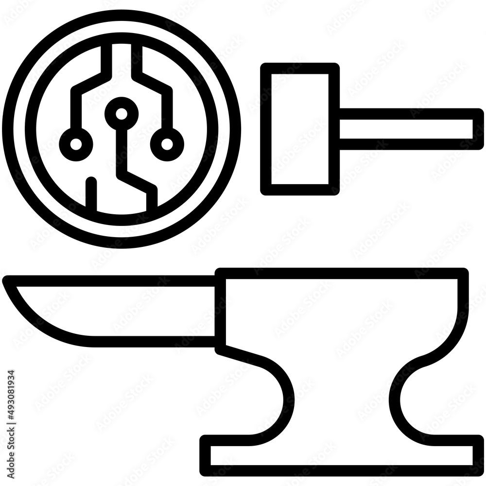 Anvil icon, Crypto related vector illustration Anvil icon, Crypto related vector illustration