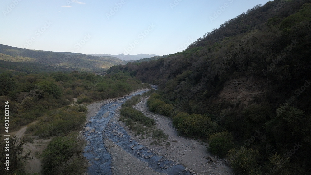 beautiful landscape with green mountains in northwest Argentina